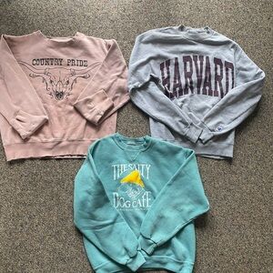 Gray Collegiate Sweatshirt with Vintage Style